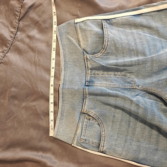 Halara Flex High Waisted Wide Leg Side Stripe Jeans Light Blue SM Petite - Picture 9 of 11